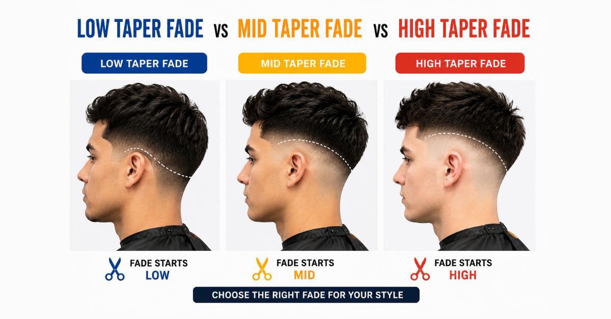 Low Taper Fade vs Mid Taper Fade vs High Taper Fade