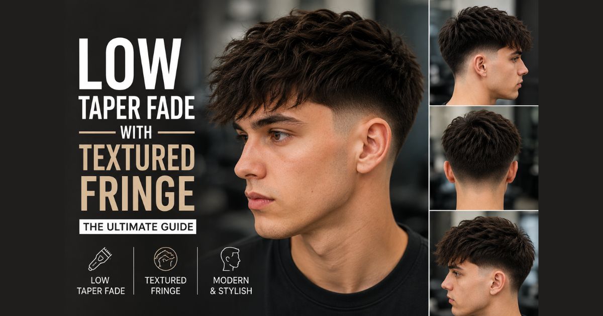 Low Taper Fade With Textured Fringe